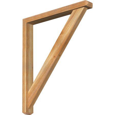 Ekena Millwork Traditional Craftsman Rough Sawn Bracket w/ Offset Brace, Western Red Cedar, 4"W x 32"D x 38"H BKT0402X32X38TRA04RWR